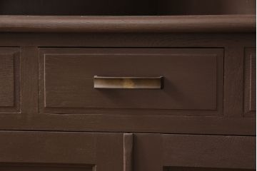 和製アンティーク　ナラ材　ペイント　落ち着きのある佇まいが魅力的なコーナーキャビネット(収納棚、戸棚)(R-051707)