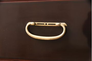 中古　美品　蒔絵入り　本漆溜塗り　ほんのりと赤みがかった漆が綺麗な箪笥(定価約90万円)(和タンス、引き出し、チェスト)(R-051714)