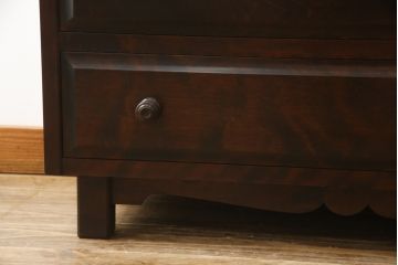 中古　リメイク家具　北海道民芸家具　上質な作りが魅力のサイドキャビネット(リビングボード、引き出し、チェスト、テレビ台)(R-051738)