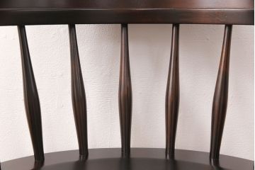中古　美品　北海道民芸家具　HM630　格好良い佇まいが魅力のキャプテンチェア(肘掛け椅子、アームチェア、イス)(R-051741)