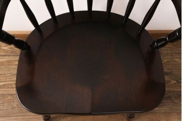 中古　美品　北海道民芸家具　HM630　格好良い佇まいが魅力のキャプテンチェア(肘掛け椅子、アームチェア、イス)(R-051741)