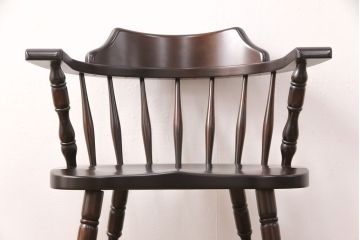 中古　美品　北海道民芸家具　HM630　格好良い佇まいが魅力のキャプテンチェア(肘掛け椅子、アームチェア、イス)(R-051741)