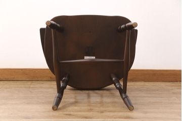 中古　美品　北海道民芸家具　HM630　格好良い佇まいが魅力のキャプテンチェア(肘掛け椅子、アームチェア、イス)(R-051741)