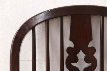 中古　美品　松本民芸家具風　背もたれのデザインがお洒落な上質なつくりのウィンザーチェア(アームチェア、椅子、ウインザーチェア)(R-051742)