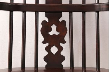 中古　美品　松本民芸家具風　背もたれのデザインがお洒落な上質なつくりのウィンザーチェア(アームチェア、椅子、ウインザーチェア)(R-051742)