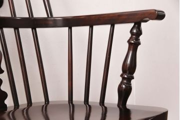 中古　美品　松本民芸家具風　背もたれのデザインがお洒落な上質なつくりのウィンザーチェア(アームチェア、椅子、ウインザーチェア)(R-051742)