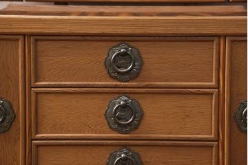 中古　美品　屋久杉を贅沢に使用した上品な佇まいの鏡台(姿見、ドレッサー、ミラー)(R-051745)