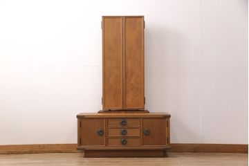 中古　美品　屋久杉を贅沢に使用した上品な佇まいの鏡台(姿見、ドレッサー、ミラー)(R-051745)