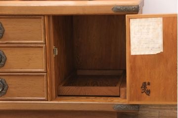 中古　美品　屋久杉を贅沢に使用した上品な佇まいの鏡台(姿見、ドレッサー、ミラー)(R-051745)