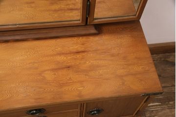 中古　美品　屋久杉を贅沢に使用した上品な佇まいの鏡台(姿見、ドレッサー、ミラー)(R-051745)