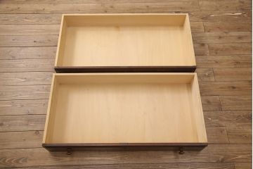 中古　北海道民芸家具　当店リメイク　奥行を詰めて取り入れやすいサイズに生まれ変わるローチェスト(テレビ台、テレビボード、ローボード、引き出し)(R-051753)