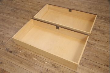 中古　北海道民芸家具　当店リメイク　奥行を詰めて取り入れやすいサイズに生まれ変わるローチェスト(テレビ台、テレビボード、ローボード、引き出し)(R-051753)