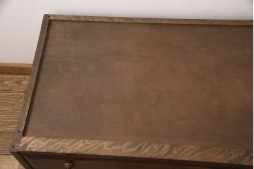 中古　北海道民芸家具　当店リメイク　奥行を詰めて取り入れやすいサイズに生まれ変わるローチェスト(テレビ台、テレビボード、ローボード、引き出し)(R-051753)