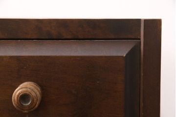 中古　北海道民芸家具　当店リメイク　奥行を詰めて取り入れやすいサイズに生まれ変わるローチェスト(テレビ台、テレビボード、ローボード、引き出し)(R-051753)