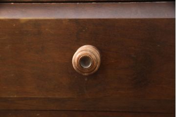 中古　北海道民芸家具　当店リメイク　奥行を詰めて取り入れやすいサイズに生まれ変わるローチェスト(テレビ台、テレビボード、ローボード、引き出し)(R-051753)