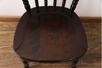 中古　北海道民芸家具　美品!クラシカルな雰囲気漂うダイニングチェア(椅子、板座チェア)(R-051754)