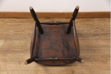 中古　北海道民芸家具　美品!クラシカルな雰囲気漂うダイニングチェア(椅子、板座チェア)(R-051754)