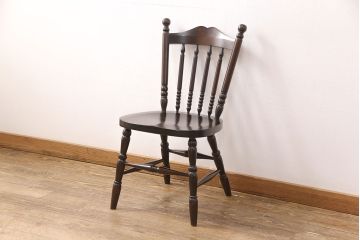 中古　北海道民芸家具　美品!ダイニングチェア(椅子、板座チェア)(R-051755)