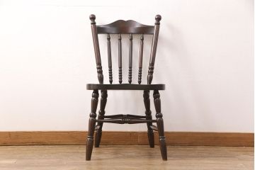 中古　北海道民芸家具　美品!ダイニングチェア(椅子、板座チェア)(R-051755)