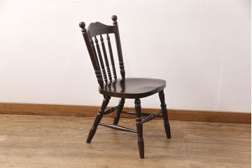 中古　北海道民芸家具　美品!ダイニングチェア(椅子、板座チェア)(R-051755)