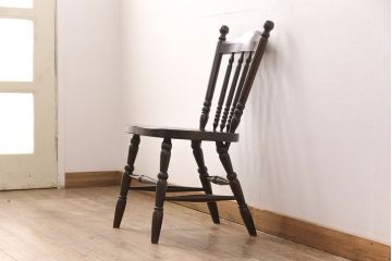中古　北海道民芸家具　美品!ダイニングチェア(椅子、板座チェア)(R-051755)