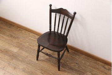中古　北海道民芸家具　美品!ダイニングチェア(椅子、板座チェア)(R-051755)