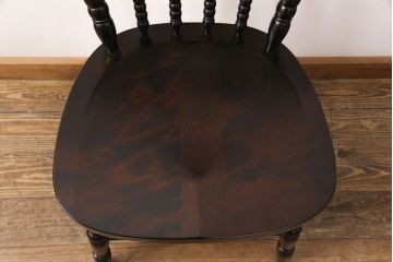 中古　北海道民芸家具　美品!ダイニングチェア(椅子、板座チェア)(R-051755)