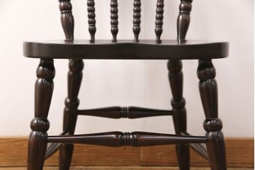 中古　北海道民芸家具　美品!ダイニングチェア(椅子、板座チェア)(R-051755)