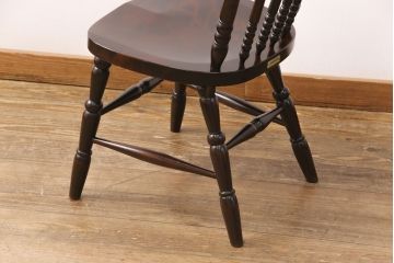 中古　北海道民芸家具　美品!ダイニングチェア(椅子、板座チェア)(R-051755)