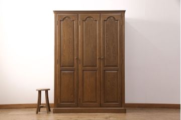 中古　旭川家具　山室家具　ナラ材　ハートメイドファニチャー　ESPOIR(エスポアール)シリーズ　No.101　収納力抜群のワードローブ(洋服タンス、衣装タンス、キャビネット)(定価約40万円)(R-051759)