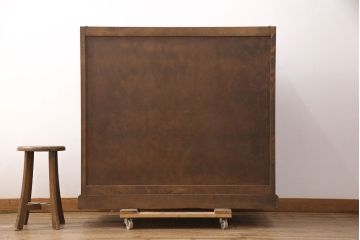 中古　北海道民芸家具　天板リメイク　取り入れやすいサイズに生まれ変わる!シックな佇まいが魅力のサイドチェスト(引き出し)(R-051763)