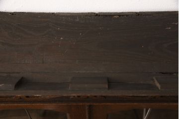イギリスアンティーク　オーク材　ステンドグラス入り　小振りなサイズ感が可愛らしいキャビネット(ブックケース、収納棚、本箱、飾り棚)(R-051773)