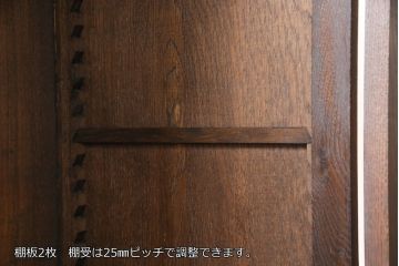 フランスアンティーク　オーク材　取り入れやすいサイズ感が魅力の縦型キャビネット(ブックケース、収納棚、本箱、飾り棚)(R-051774)