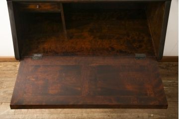 中古　松本民芸家具　T型　シックで上品な佇まいが魅力のライティングビューロー(定価約37万円)(簿記机、在宅ワーク、在宅用ワークデスク)(R-051775)