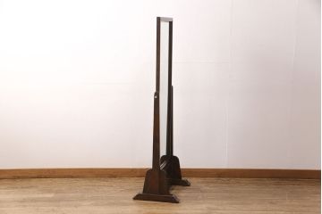 中古　美品　松本民芸家具　シンプルなデザインが魅力的なD型姿見(ミラー、鏡)(定価約12万円)(R-051781)