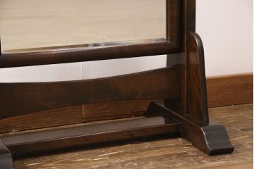中古　美品　松本民芸家具　シンプルなデザインが魅力的なD型姿見(ミラー、鏡)(定価約12万円)(R-051781)