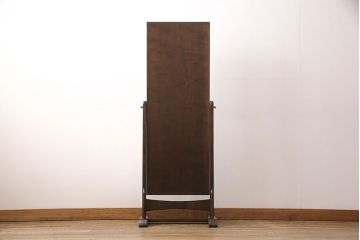 中古　美品　松本民芸家具　シンプルなデザインが魅力的なD型姿見(ミラー、鏡)(定価約12万円)(R-051781)