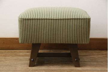 中古　美品　神戸洋家具　永田良介商店　幾何学模様の意匠がアクセントになるドレッサー&スツールセット(鏡台、椅子)(R-051782)