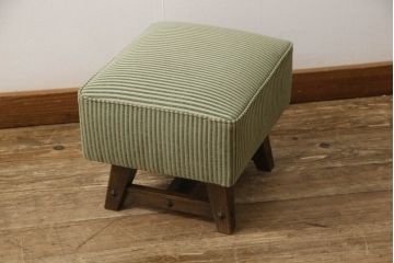 中古　美品　神戸洋家具　永田良介商店　幾何学模様の意匠がアクセントになるドレッサー&スツールセット(鏡台、椅子)(R-051782)