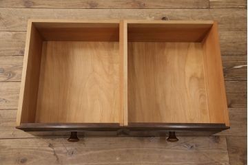 中古　美品　松本民芸家具　シックな大人の空間を演出する羽根付ベンチ(長椅子、二人掛けベンチ、板座)(R-051783)