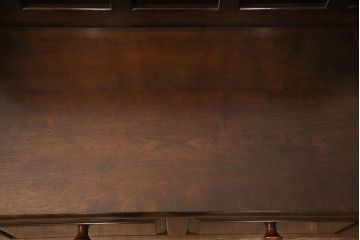 中古　美品　松本民芸家具　シックな大人の空間を演出する羽根付ベンチ(長椅子、二人掛けベンチ、板座)(R-051783)