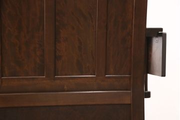 中古　美品　松本民芸家具　シックな大人の空間を演出する羽根付ベンチ(長椅子、二人掛けベンチ、板座)(R-051783)