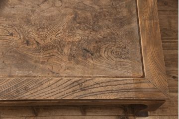 和製アンティーク　総ケヤキ材・玉杢　凝った脚のデザインがおしゃれな座卓(ローテーブル、センターテーブル)(R-051784)