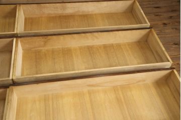 中古　北海道民芸家具　上品な佇まいの2段重ね整理タンス(チェスト、衣装箪笥、引き出し)(R-051788)