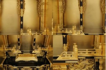 中古　展示品　未使用品　伝統工芸　150代　金仏壇「鳳凰」　細部まで造り込まれた意匠と高級感漂う芸術品のような佇まいが魅力の長岡仏壇(定価約260万円)(R-051791)