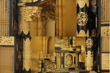 中古　展示品　未使用品　伝統工芸　150代　金仏壇「鳳凰」　細部まで造り込まれた意匠と高級感漂う芸術品のような佇まいが魅力の長岡仏壇(定価約260万円)(R-051791)