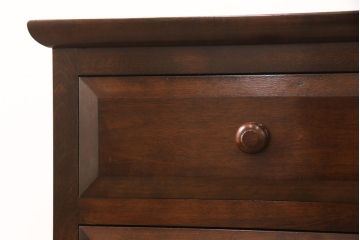 中古　美品　松本民芸家具　立体的なデザインが目を引くT型脇棚(サイドチェスト)(定価約13万8千円)(R-051797)
