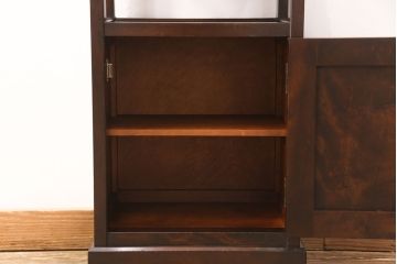 中古　北海道民芸家具　シックなお部屋にも似合う電話台(サイドテーブル、ナイトテーブル、花台、収納棚)(R-051798)