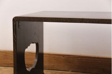 中古　美品　国産手造り家具　コンパクトに収納できてお部屋に取り入れやすい、折りたたみ式文机(折り畳み、座机、ローテーブル、座卓、小引き出し)(R-051799)