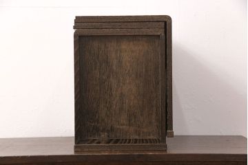中古　美品　国産手造り家具　コンパクトに収納できてお部屋に取り入れやすい、折りたたみ式文机(折り畳み、座机、ローテーブル、座卓、小引き出し)(R-051799)